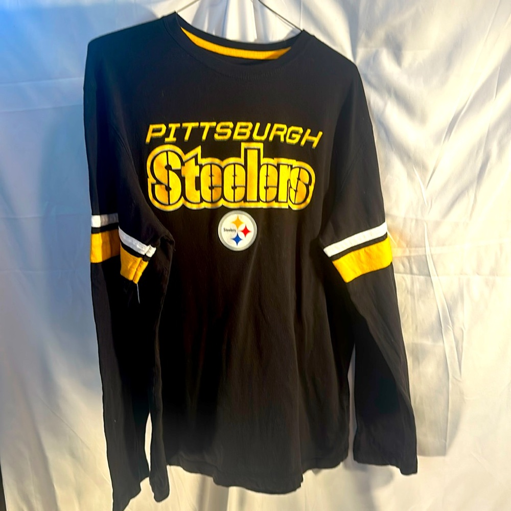 NFL Pittsburgh Steelers Long sleeve T-shirt yellow black white football sports